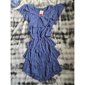 Stunning SLNY Size 8 Celestial Ruffle Layered Dress